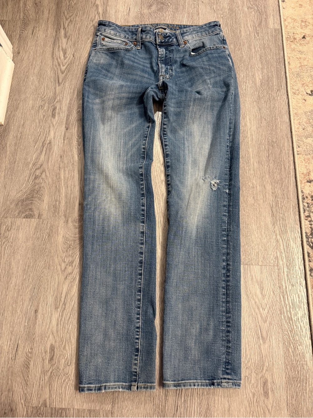 American Eagle Extreme Flex 4 Jeans Men 31x32 Blue Slim Straight Whiskered Denim